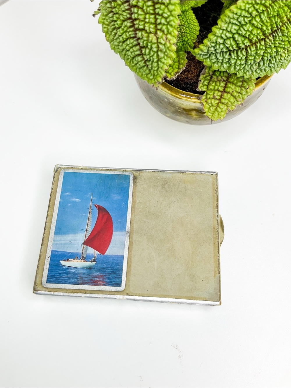 Vintage Sailboat Deck Of Cards with Red Sail Boats